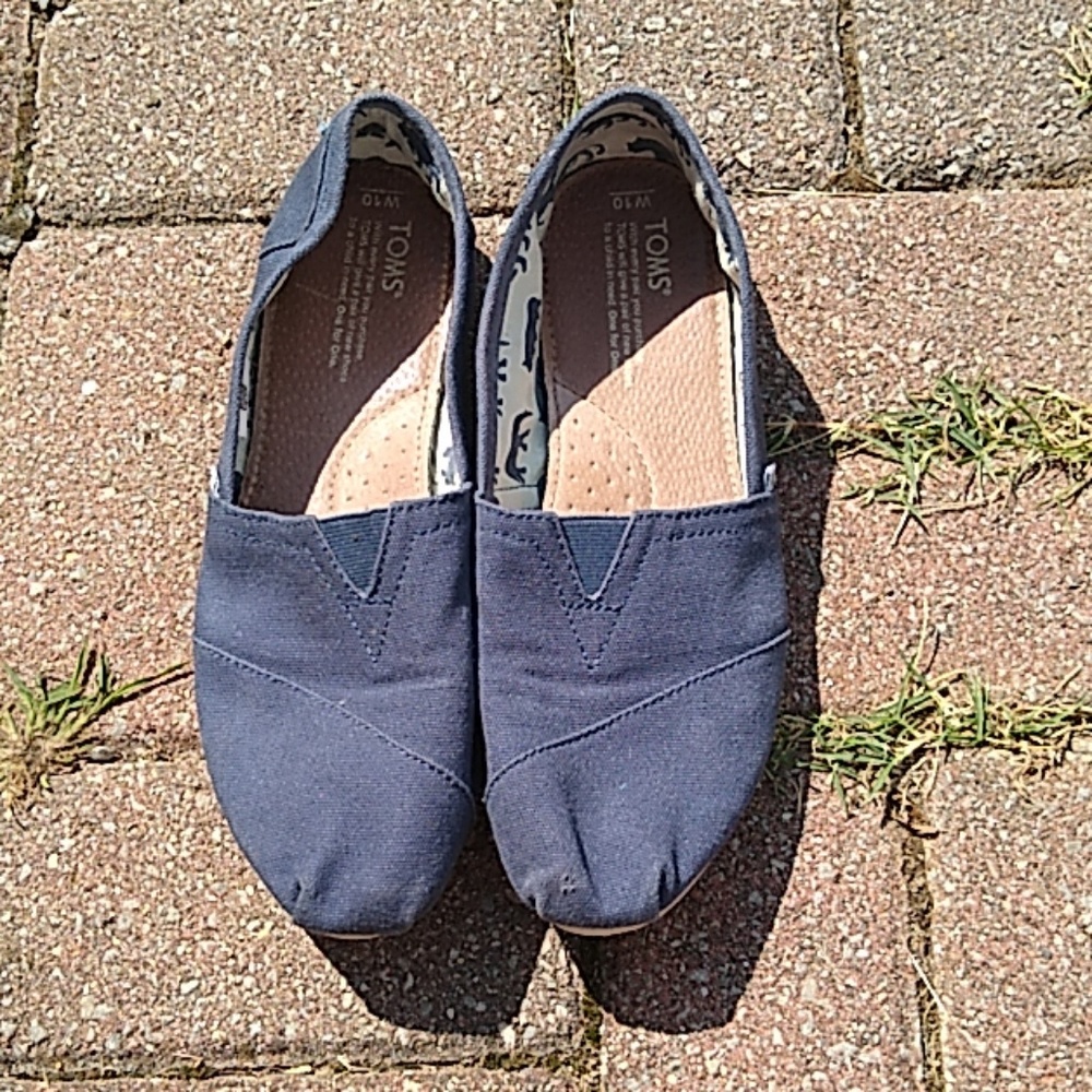 Navy Blue classic canvas Toms shoes